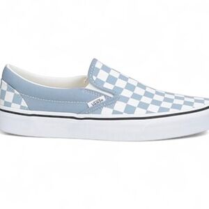 Vans Off The Wall Women's Light Blue Checkerboard Classic Slip-On Sneakers